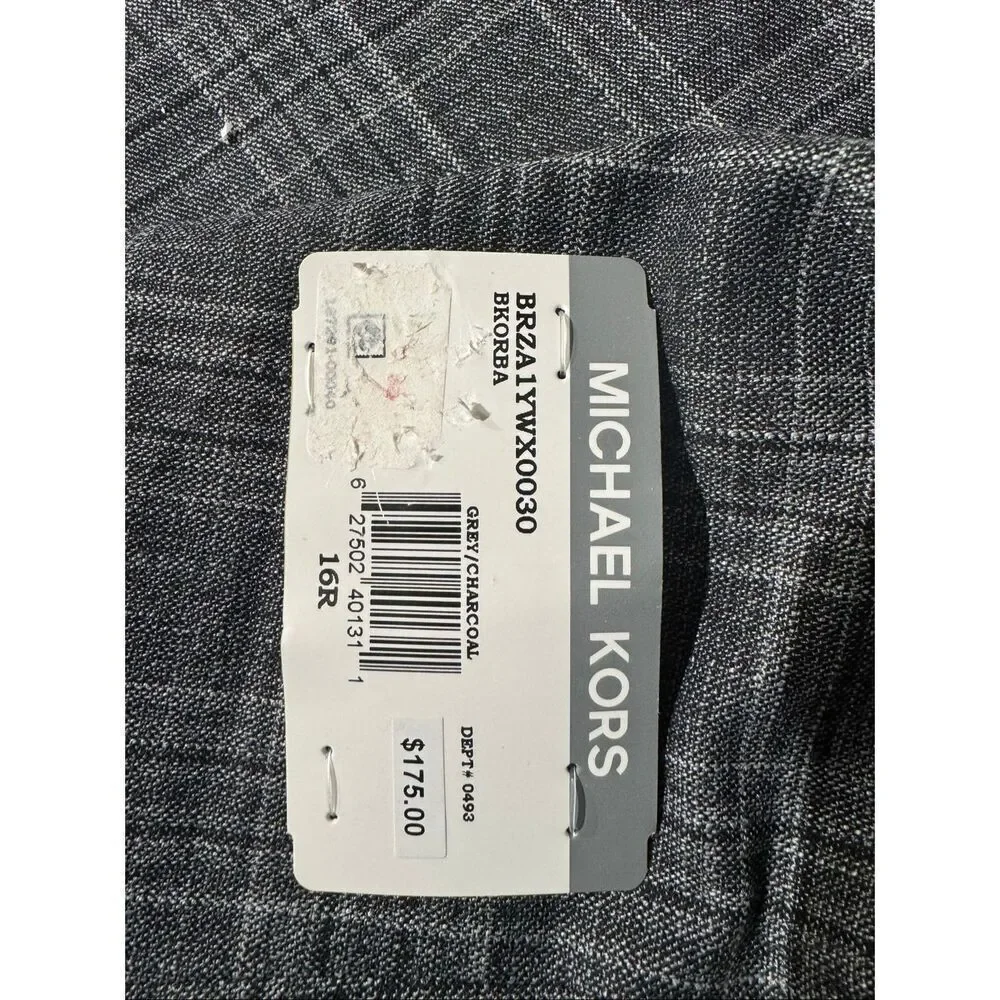 Michael Kors Youth Bkorba Classic Fit Plaid Suit Jacket Grey/Charcoal 16R